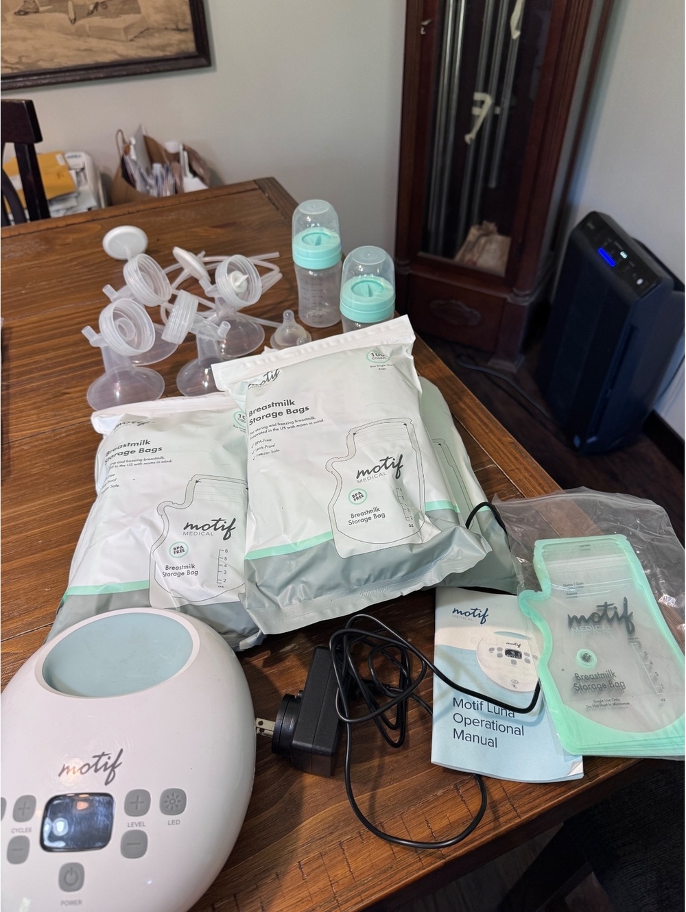 Motif Luna Double Electric Breast Pump Tested Working + 207 Bags Accessories